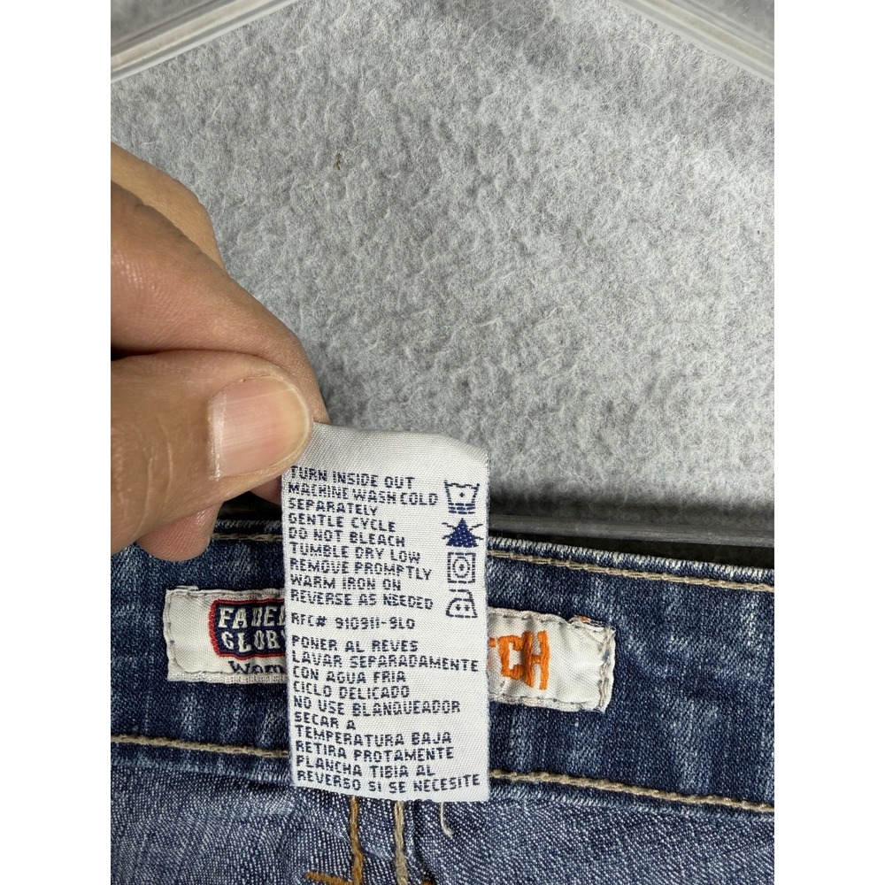 Faded Glory Jeans Womens 16W Blue‎ Straight Crop Stretch Embroidered Pockets - Picture 4 of 10